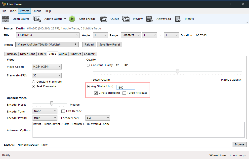 bitrate encode rtmp